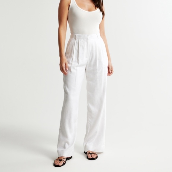 Abercrombie & Fitch Sloane Tailored Linen Blend Pant - Picture 1 of 2